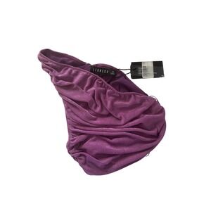 NWT! Lioness‎ The Goddess Crop Bright Purple One Shoulder Ruched Top XS
